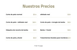 Precios De Corte Y Afeitado - HTML Page Creator