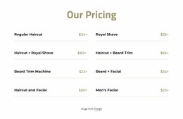 Cut And Shave Pricing - Responsive Html Code