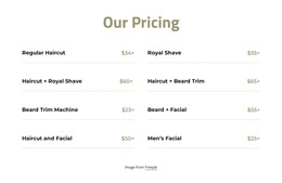 Cut And Shave Pricing - HTML Template Code