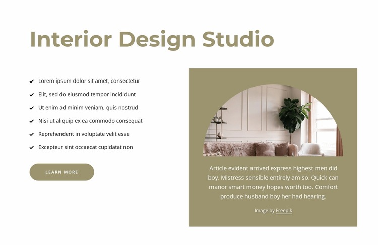 Elegant und high-quality Interiors Html Website Builder