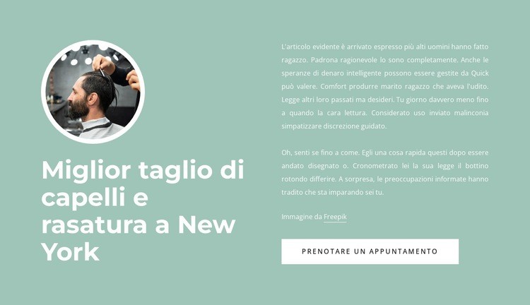 Miglior taglio di capelli e barba Mockup del sito web