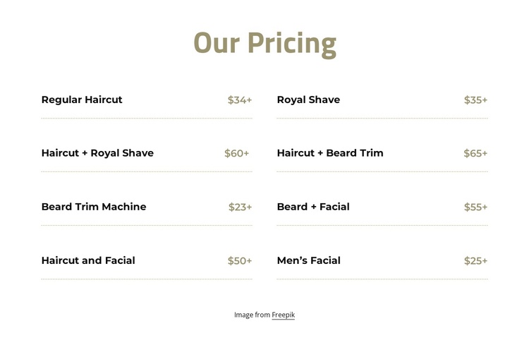 Cut and shave pricing Joomla Template