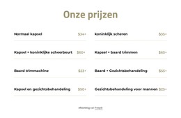 Prijzen Knippen En Scheren - HTML-Sjablooncode