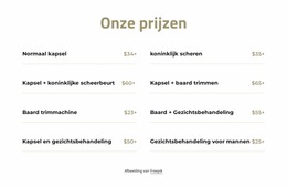 Prijzen Knippen En Scheren - Eenvoudig Joomla-Sjabloon