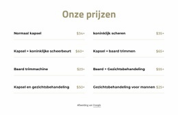 Prijzen Knippen En Scheren Website-Ontwerp