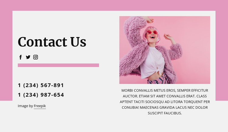 Coolest contact us block One Page Template