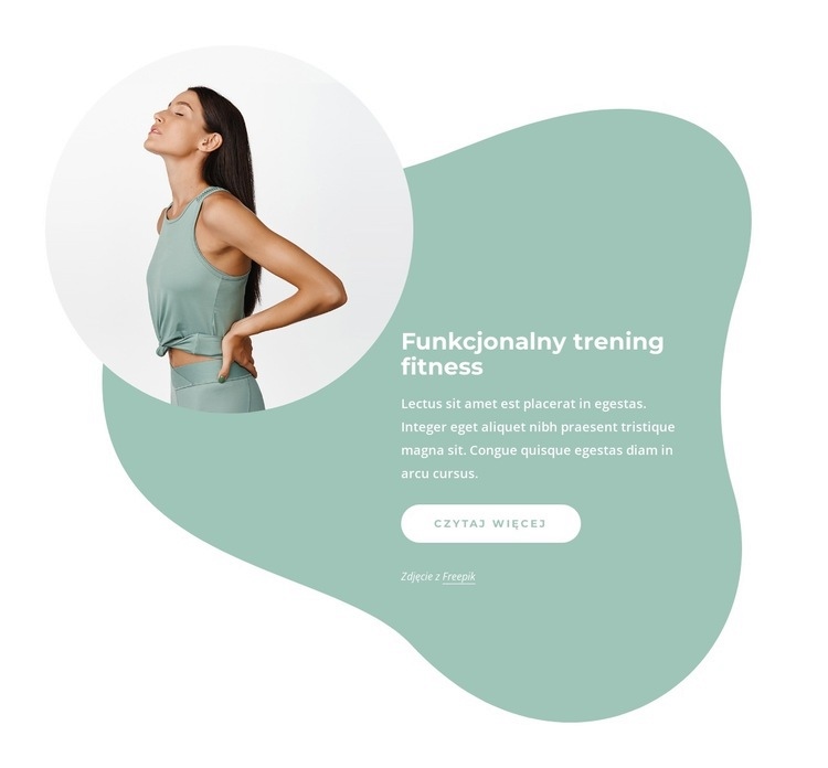 Funkcjonalny trening fitness Makieta strony internetowej