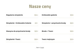 Cennik Cięcia I Golenia - Kod Szablonu HTML