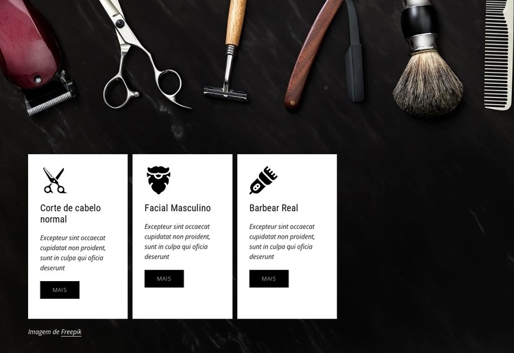 barbearia profissional Modelo de site