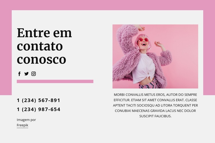 Coolest contacte-nos bloquear Modelo de uma página