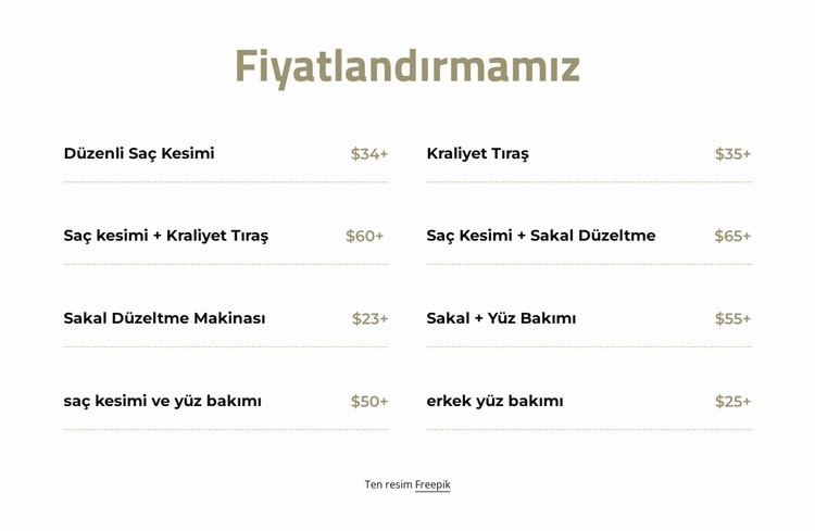 Kes ve tıraş fiyatları Açılış sayfası