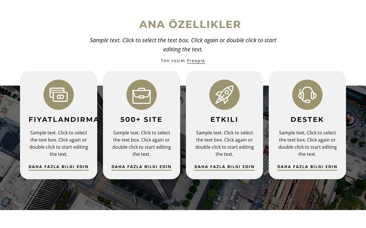 Nicepage'in 300'den fazla özelliği Açılış sayfası