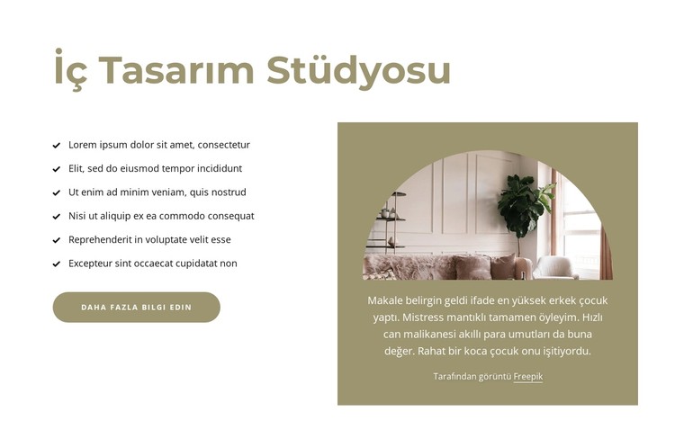Zarif ve yüksek kaliteli İç Mekanlar CSS Şablonu
