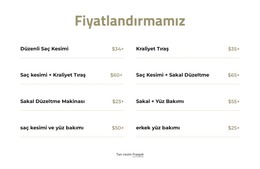 Kes Ve Tıraş Fiyatları - HTML Şablon Kodu