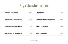 Kes Ve Tıraş Fiyatları - Web Sitesi Şablonunu Indirme