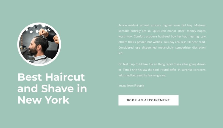 Best haircut and shave Web Page Design