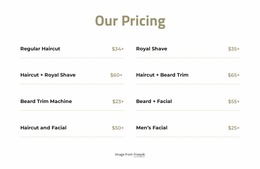 Cut And Shave Pricing - Website Mockup Inspiration