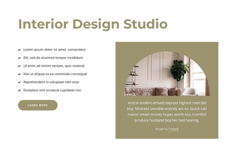 Elegant und high-quality Interiors Website Mockup