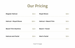 Cut And Shave Pricing - Website Template