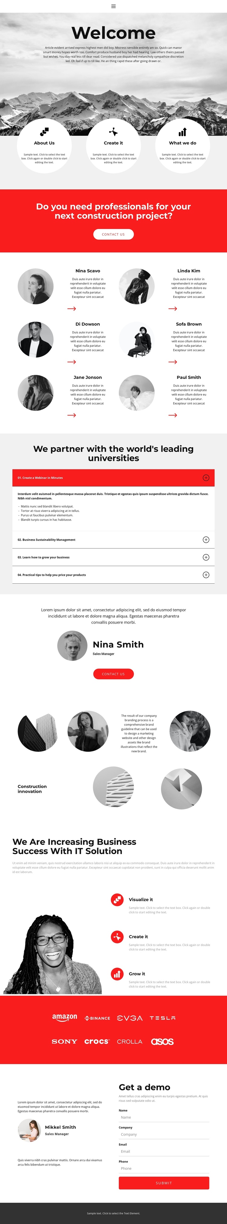 Welcome everyone One Page Template
