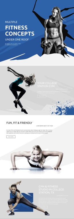 CSS Layout For Best Fitness And Sports