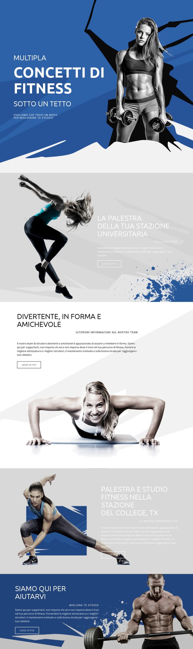 Miglior fitness e sport Costruttore di siti web HTML
