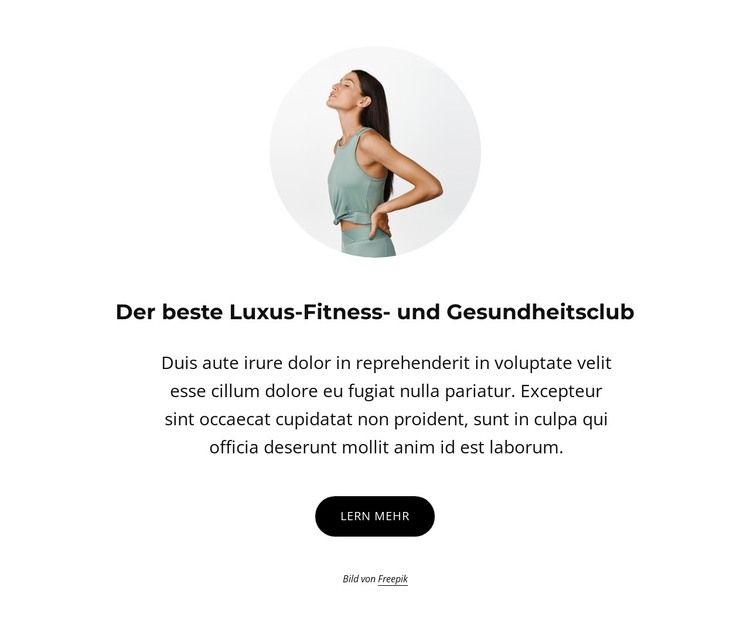Luxuriöser Fitness- und Gesundheitsclub HTML-Vorlage