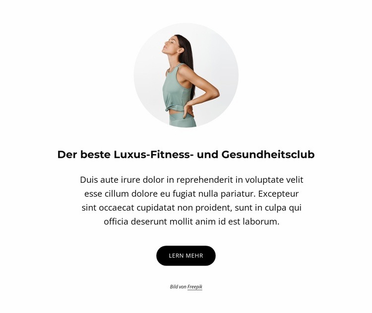 Luxuriöser Fitness- und Gesundheitsclub HTML5-Vorlage