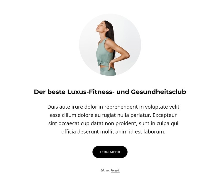 Luxuriöser Fitness- und Gesundheitsclub Website-Modell