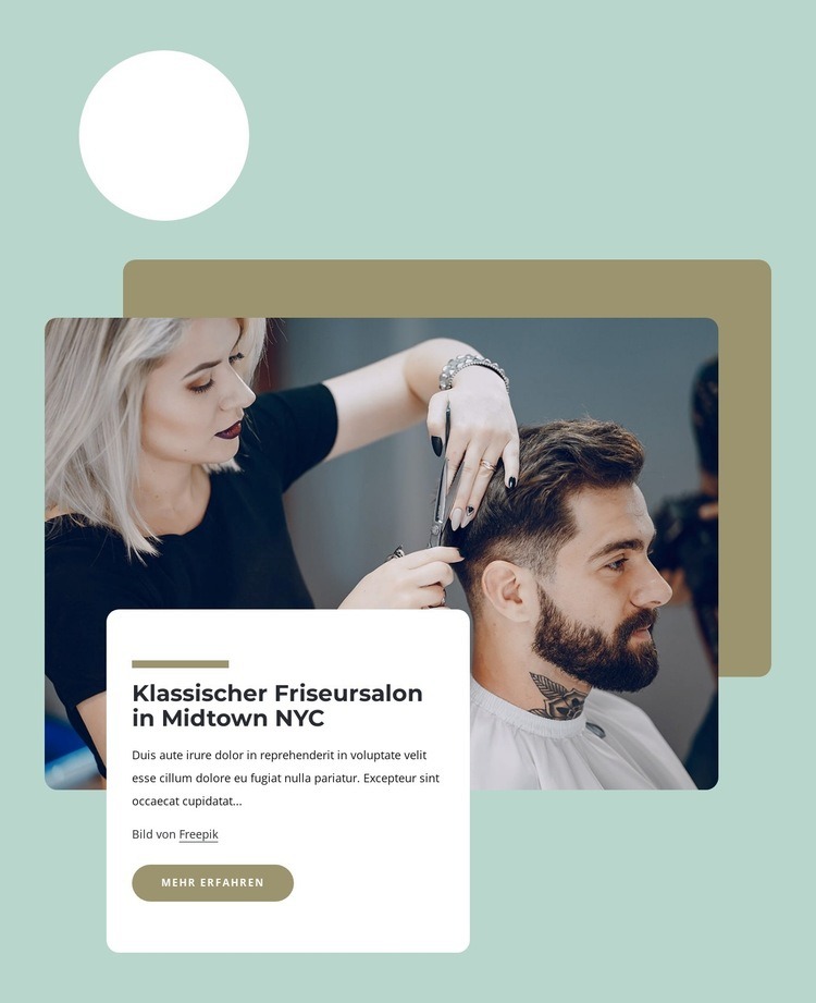 Klassischer Friseursalon Landing Page