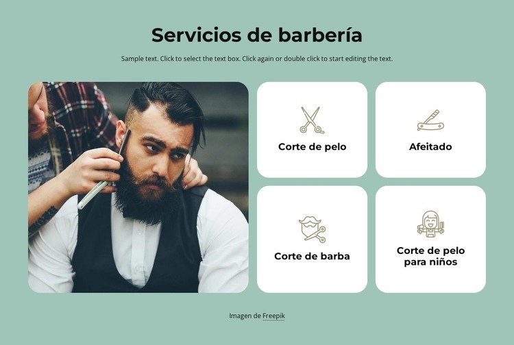 Servicio de barbería Plantillas de creación de sitios web