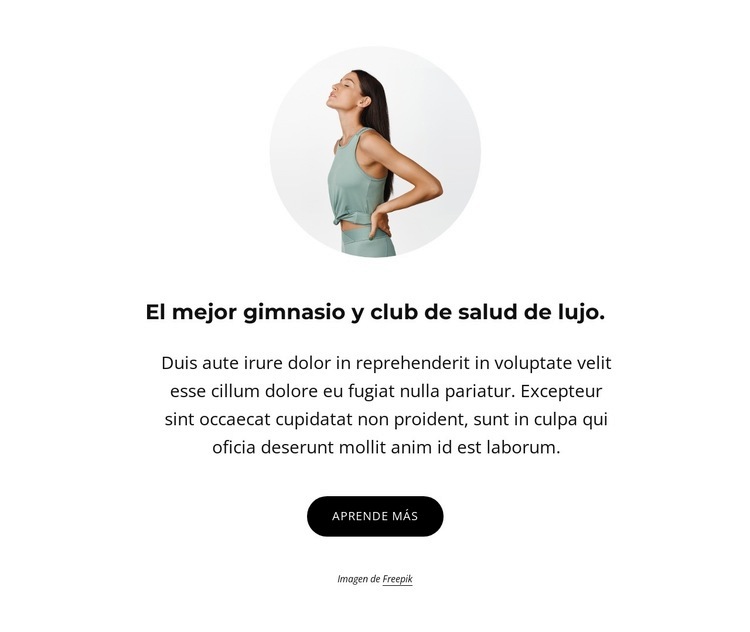 Gimnasio y club de salud de lujo Maqueta de sitio web