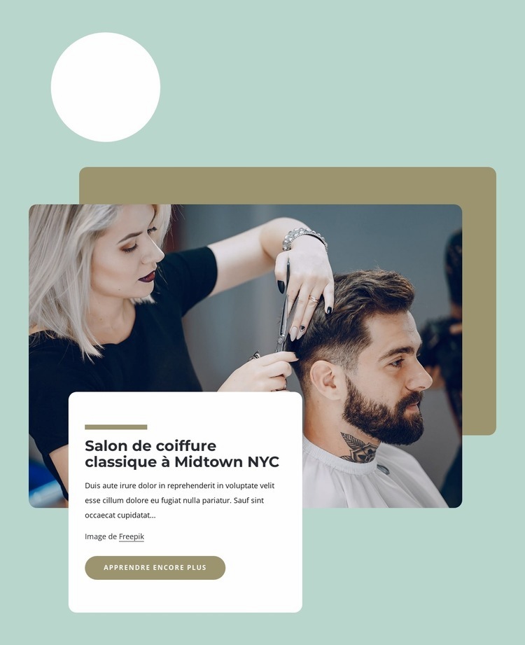 Salon de coiffure classique Maquette de site Web