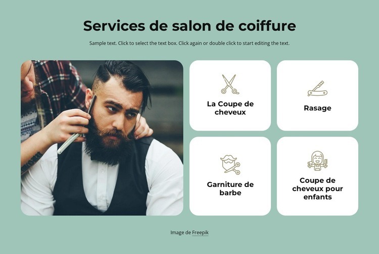Service de salon de coiffure Maquette de site Web