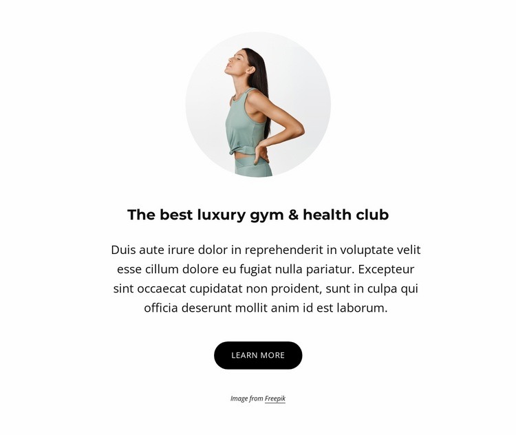 Luxury gym and health club Homepage Design
