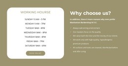 Barber Shop Working Hourse - Beautiful Website Design