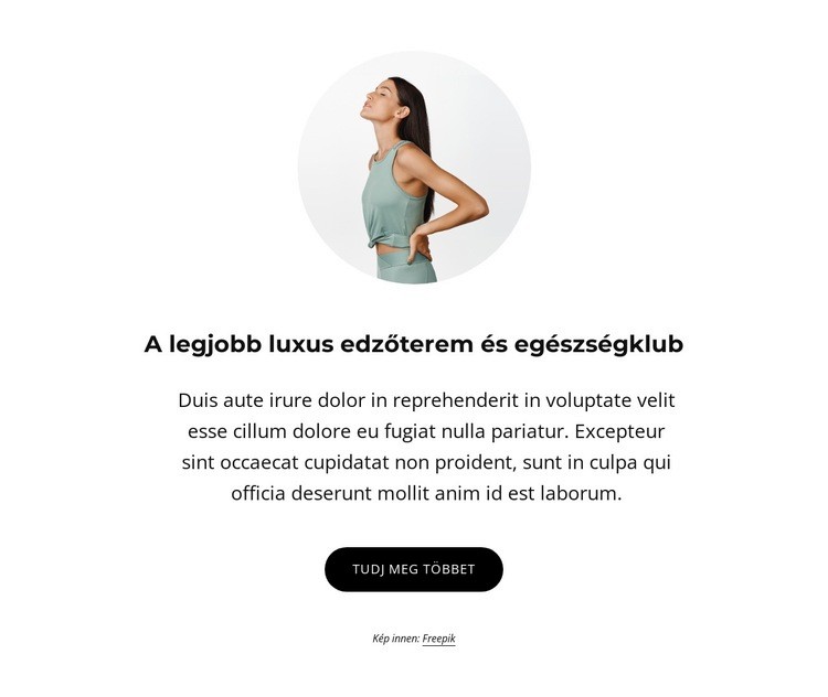 Luxus edzőterem és egészségklub Weboldal sablon