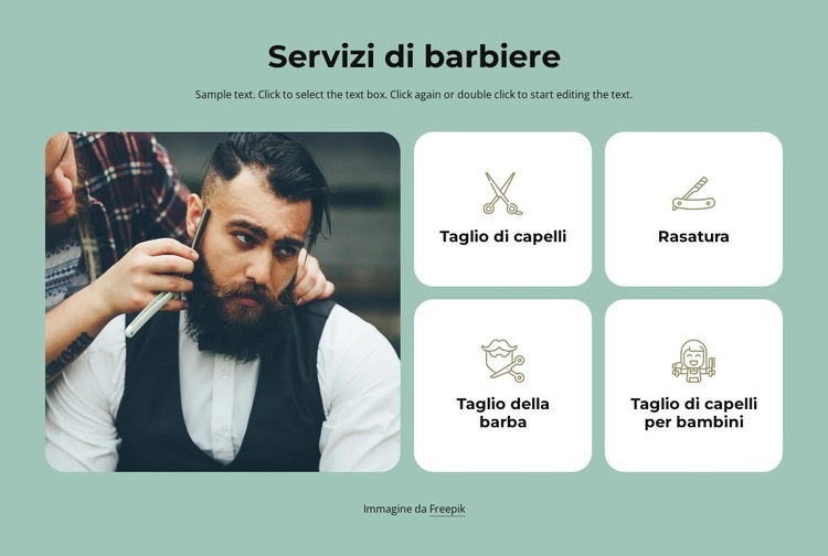 Servizio di barbiere Mockup del sito web