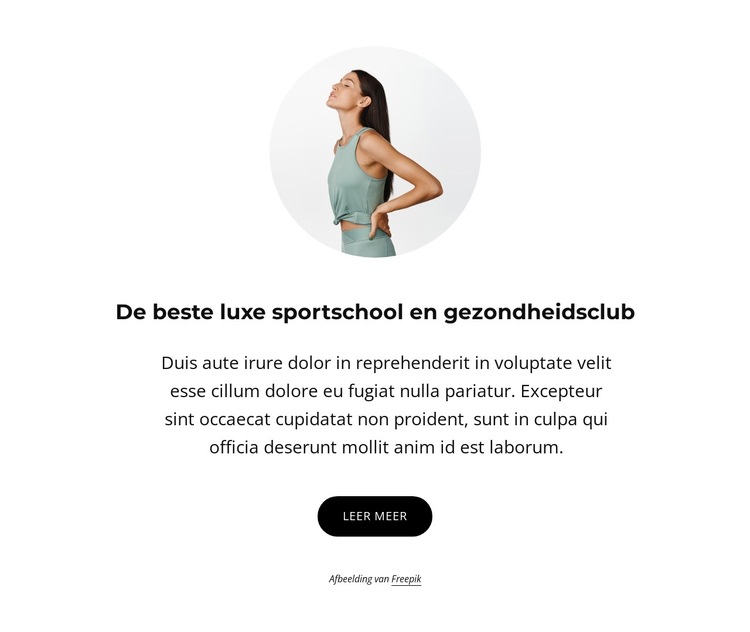Luxe sportschool en healthclub Website sjabloon
