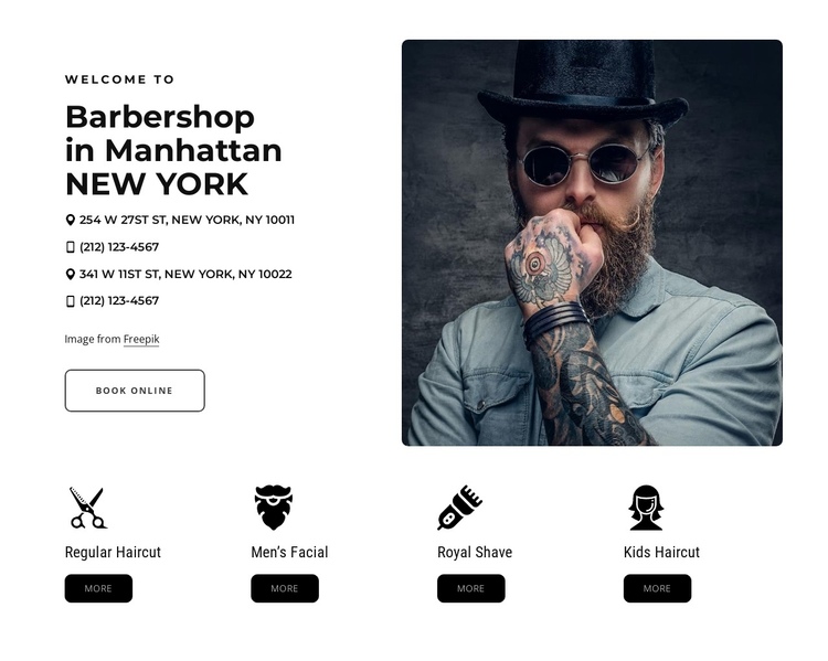 Best barbershop One Page Template