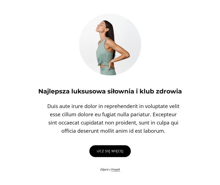 Luksusowa siłownia i klub zdrowia Makieta strony internetowej