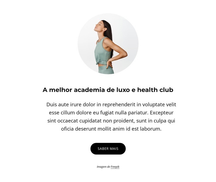 Ginásio de luxo e health club Construtor de sites HTML