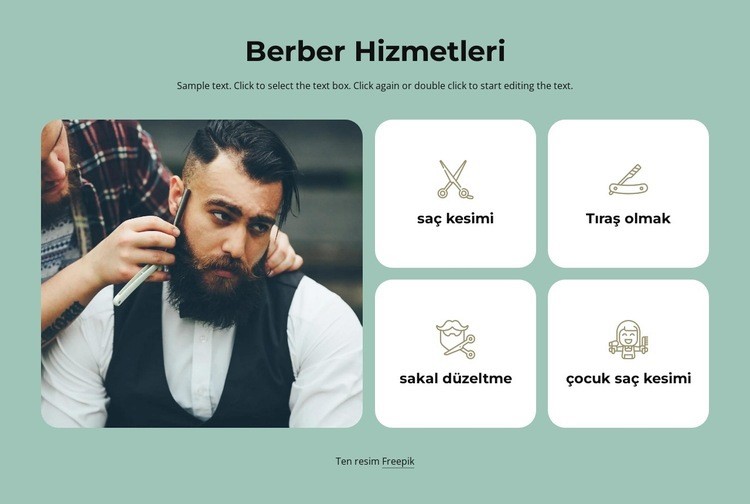 Berber Hizmeti Web Sitesi Mockup'ı
