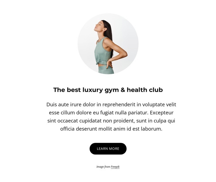 Luxury gym and health club Web Page Design