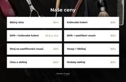 Ceny Našeho Holičství – Bezplatné Šablony