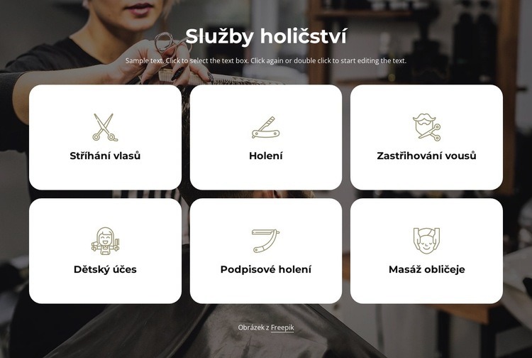 Služby holičství Webový design