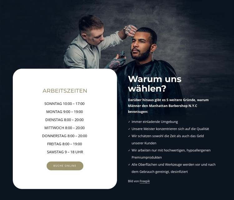 Arbeitszeiten CSS-Vorlage