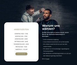 Arbeitszeiten HTML-Vorlage