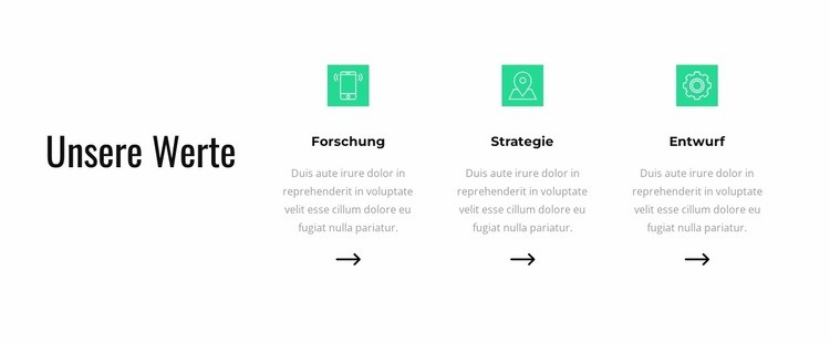 Unsere Werte HTML Website Builder