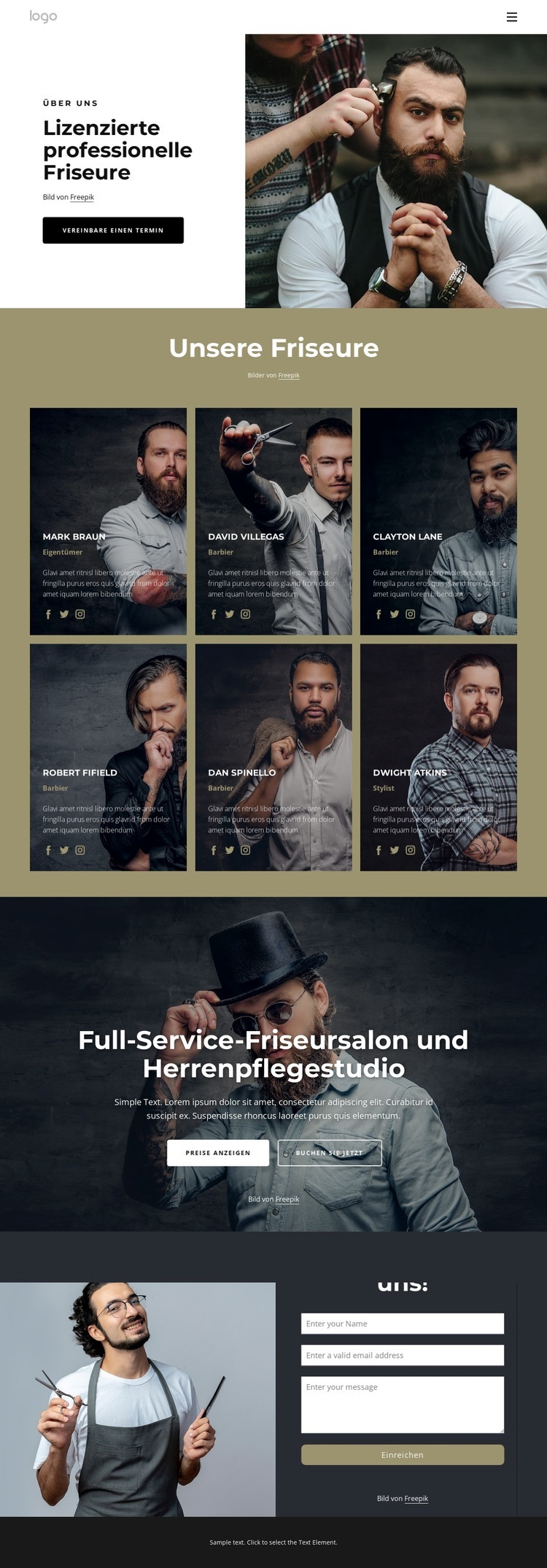 Unser Bäckerei-Team Website Builder-Vorlagen